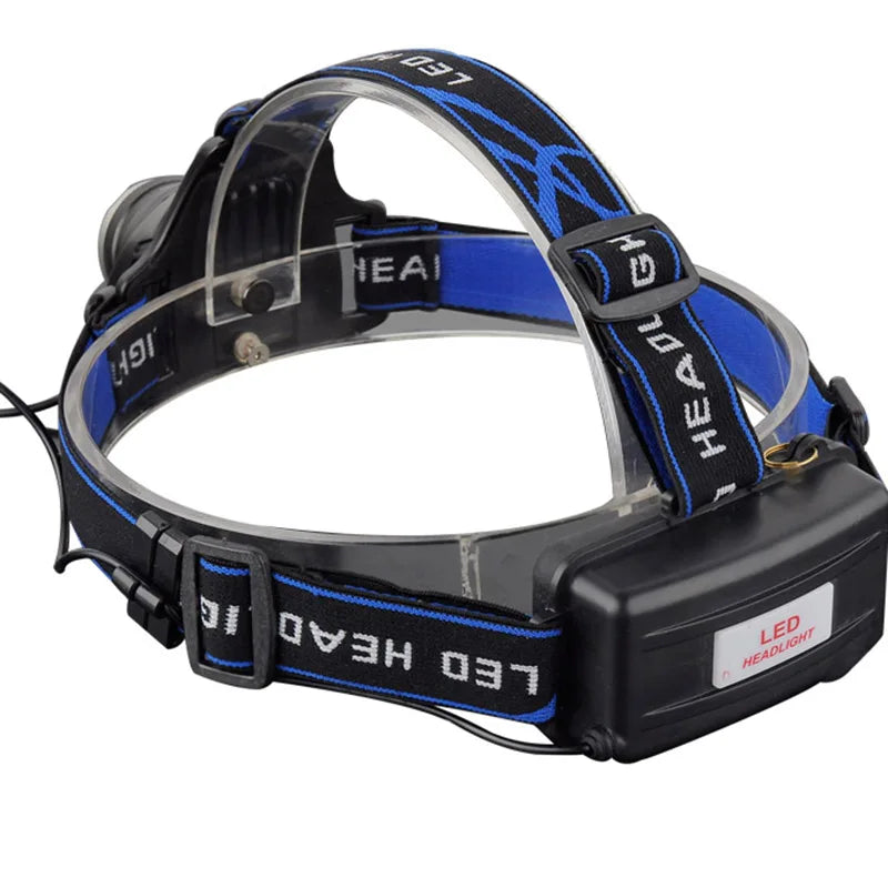LED Headlight Zoomable Headlamp DC Rechargeable Head Lamp Waterproof Head Flashlight 18650 for Emergency Camping Hiking