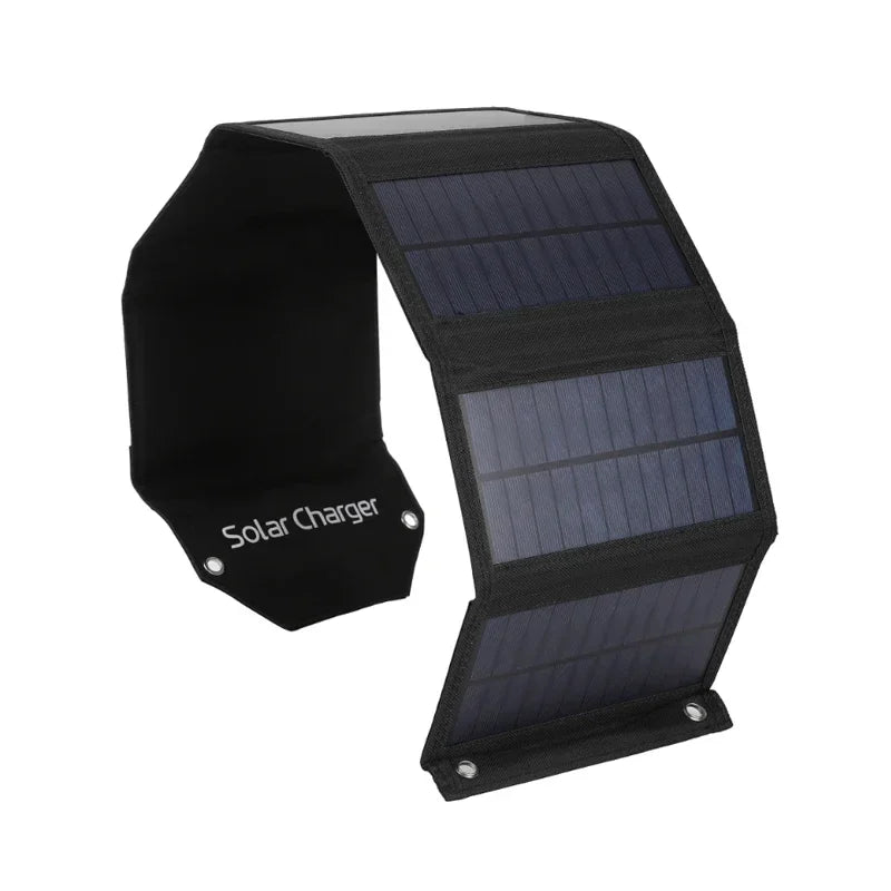 Folding Solar Panel 60W/80W/100W USB 5V Solar Charger Portable Solar Battery Power Bank for Outdoor Camping Hiking + Cable