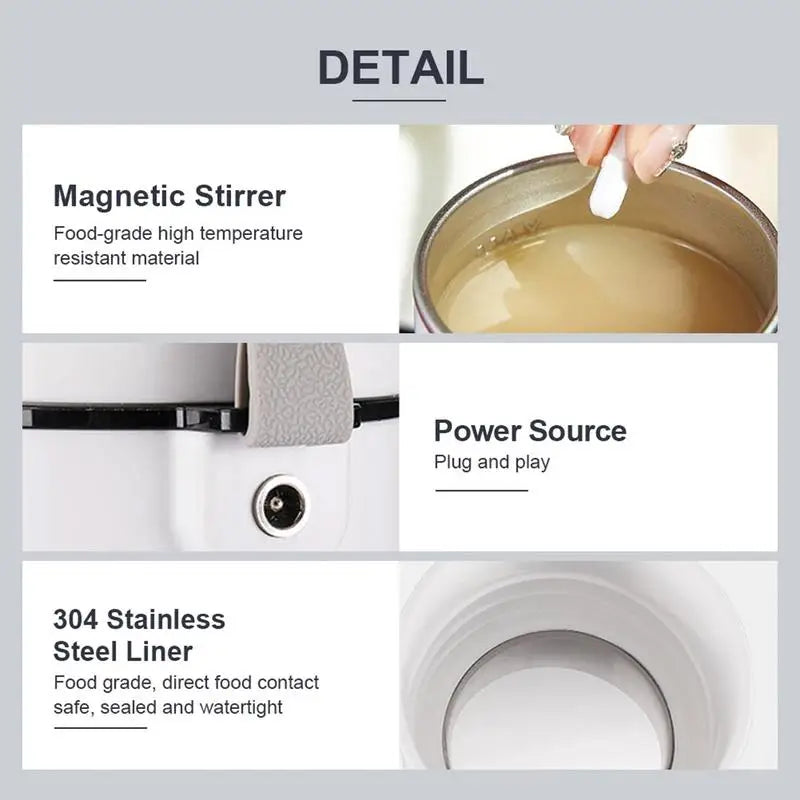 12V 24V Portable Self Stirring Thermos