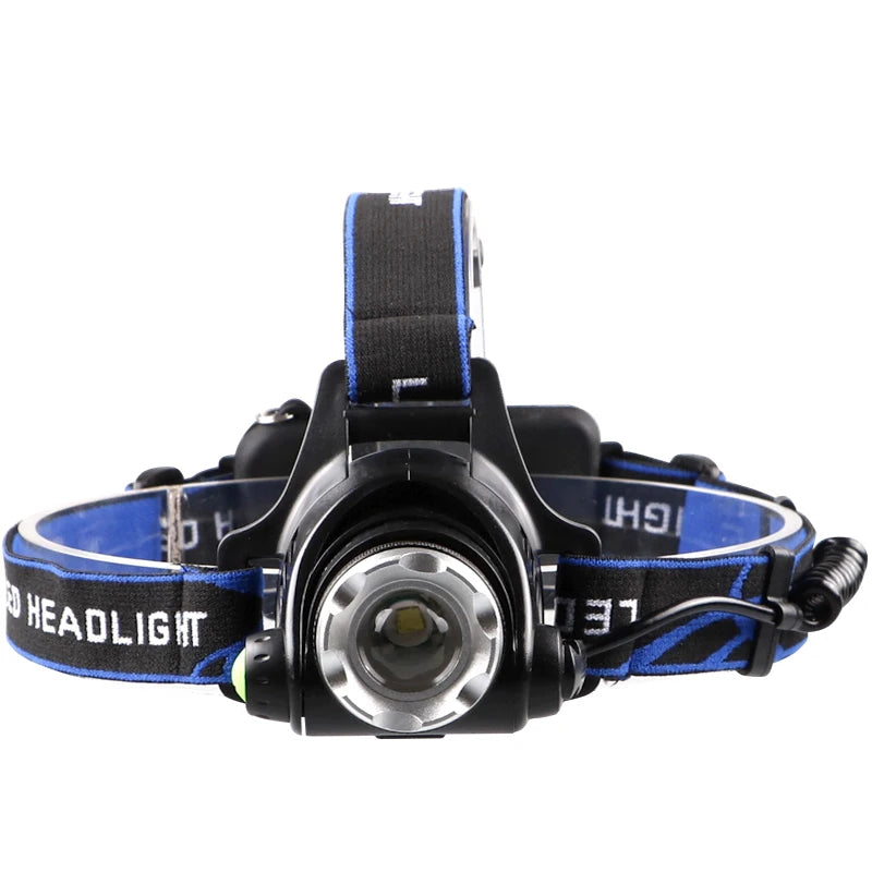 LED Headlight Zoomable Headlamp DC Rechargeable Head Lamp Waterproof Head Flashlight 18650 for Emergency Camping Hiking