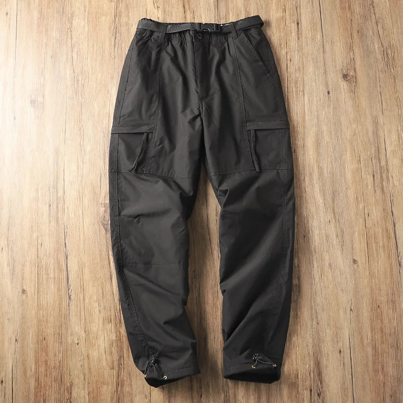 Outdoor Workwear Pants Men's Loose Fleece Lined Thick Soft  Hiking Mountain Climbing Windproof Waterproof Jacket Pants