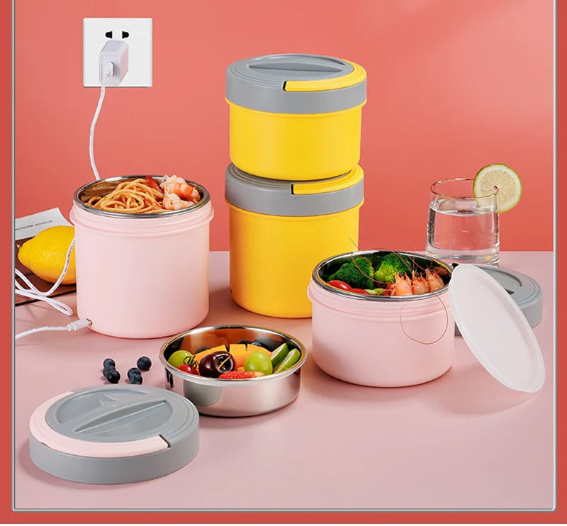 USB Electric Lunch Box Food Heater 5V 12V 24V 20W Car Truck School Travel Food Heated Warmer Container Stainless Steel Bneto Box