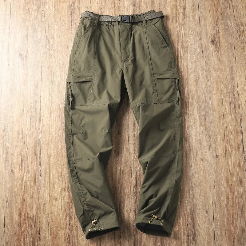Outdoor Workwear Pants Men's Loose Fleece Lined Thick Soft  Hiking Mountain Climbing Windproof Waterproof Jacket Pants