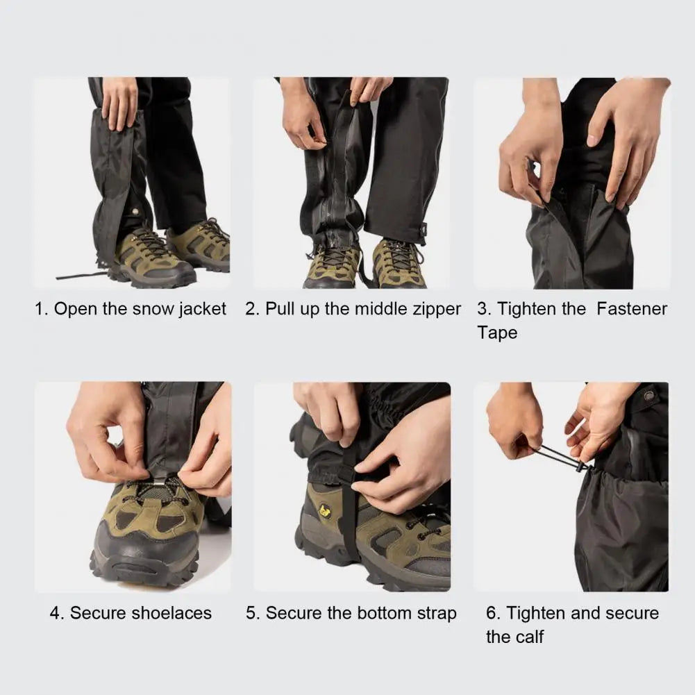 Hiking Leg Gaiters Waterproof Adjustable Leg Gaiters for Outdoor Activities Hiking Climbing Skiing Hunting Men Women Snow Boot