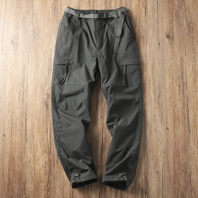Outdoor Workwear Pants Men's Loose Fleece Lined Thick Soft  Hiking Mountain Climbing Windproof Waterproof Jacket Pants