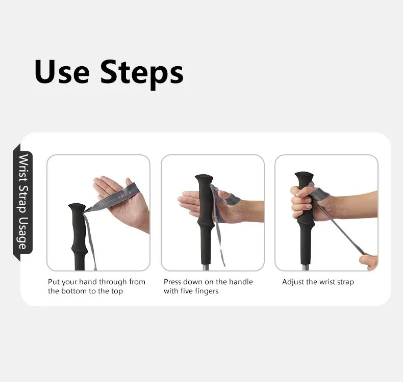 Naturehike 2025 New Walking Stick Ultralight Folding Climbing Backpack Pole 3 Folded Rod Quick Open Travel Hiking Trekking Poles