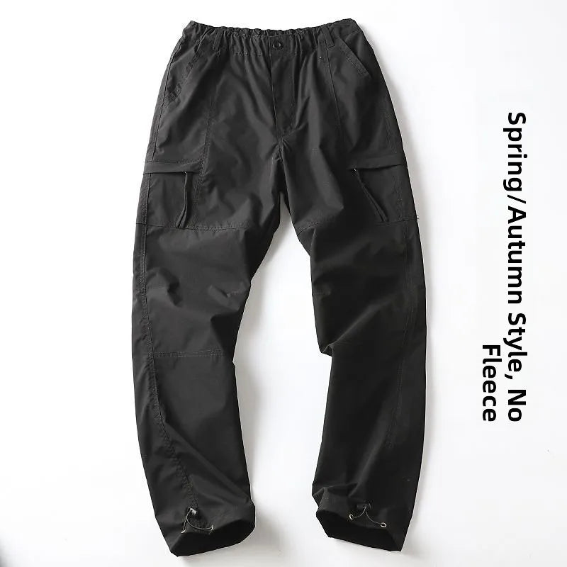 Outdoor Workwear Pants Men's Loose Fleece Lined Thick Soft  Hiking Mountain Climbing Windproof Waterproof Jacket Pants