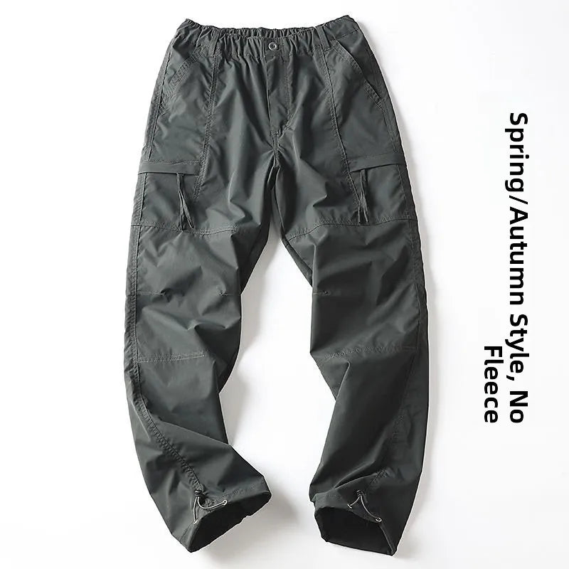 Outdoor Workwear Pants Men's Loose Fleece Lined Thick Soft  Hiking Mountain Climbing Windproof Waterproof Jacket Pants