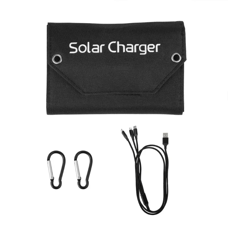 Folding Solar Panel 60W/80W/100W USB 5V Solar Charger Portable Solar Battery Power Bank for Outdoor Camping Hiking + Cable
