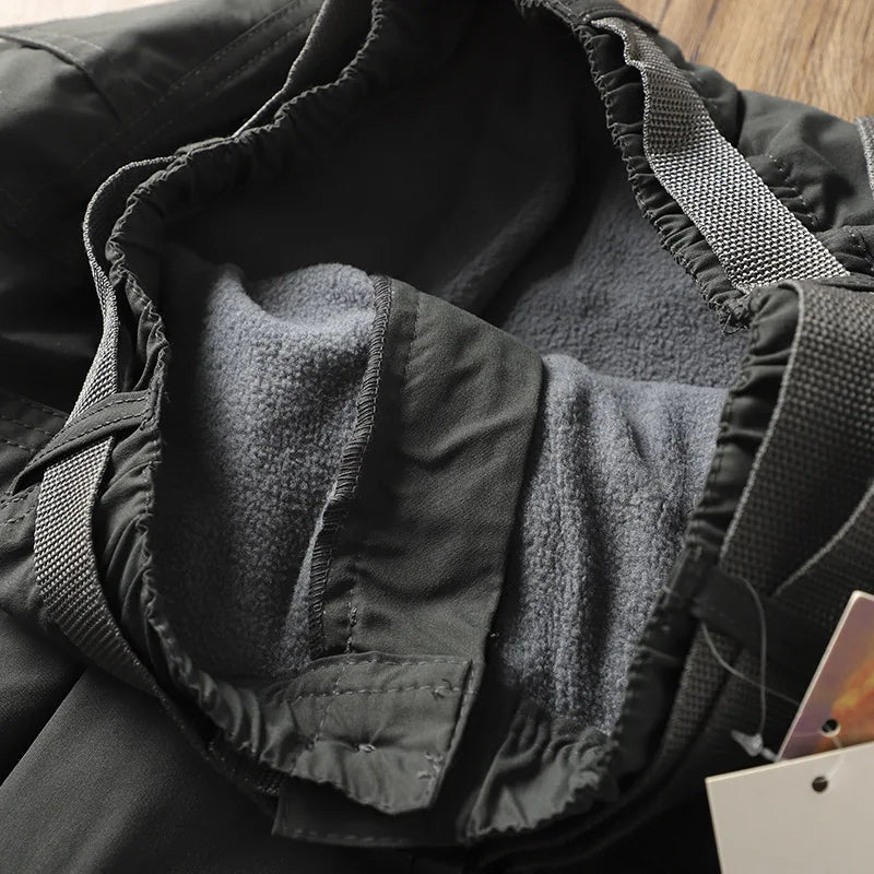 Outdoor Workwear Pants Men's Loose Fleece Lined Thick Soft  Hiking Mountain Climbing Windproof Waterproof Jacket Pants