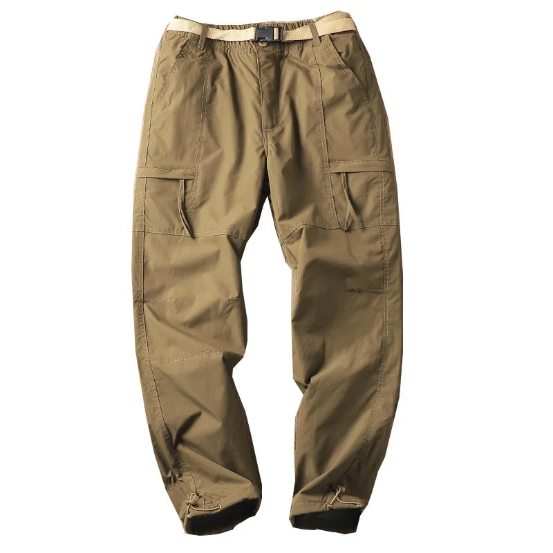 Outdoor Workwear Pants Men's Loose Fleece Lined Thick Soft  Hiking Mountain Climbing Windproof Waterproof Jacket Pants